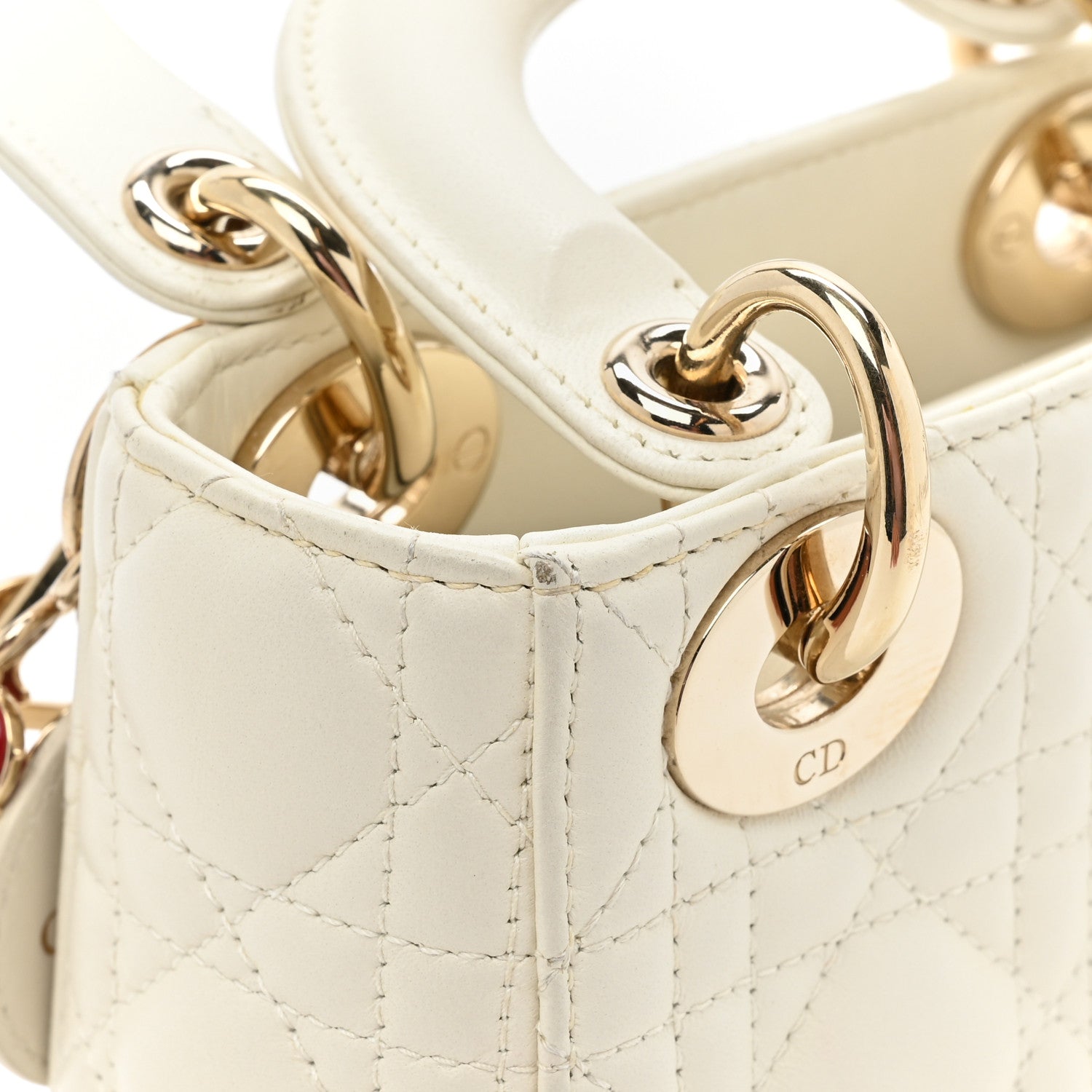 Christian Dior Lambskin Cannage DiorAmour Mini Lady Dior White 15 of 15