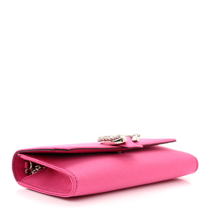 Jimmy Choo Satin Crystal Madeline Wallet On Chain Pink 4 of 11
