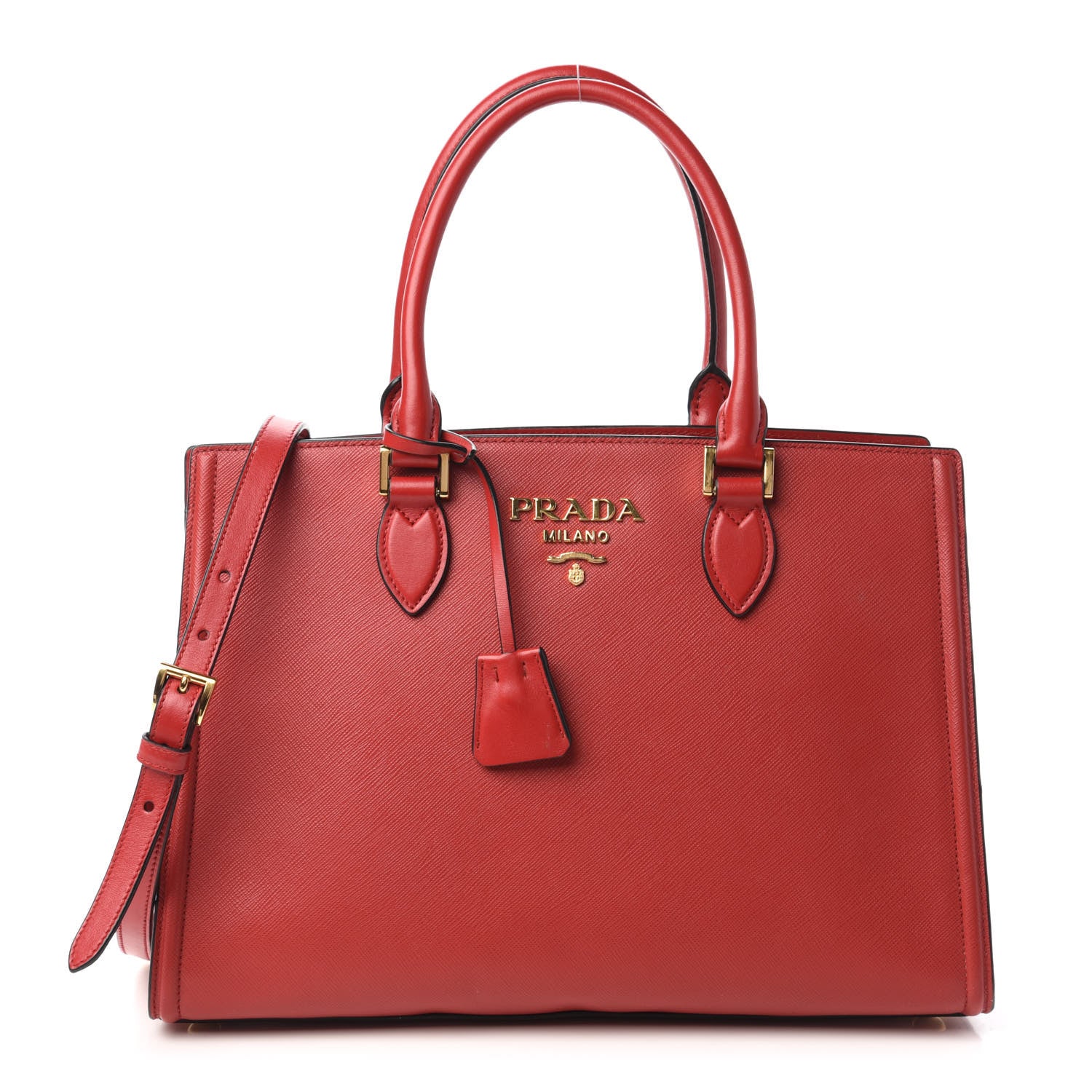 Prada Saffiano Soft Calfskin Tote Fuoco 1 of 9