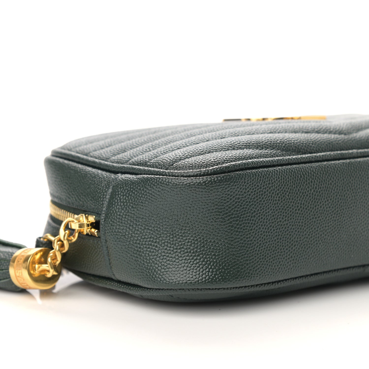 Saint Laurent Grain De Poudre Matelasse Monogram Mini Lou Camera Bag New Vert Fonce 9 of 10
