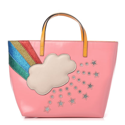 Gucci Calfskin Childrens Rainbow Tote Lotus Pink Crop Multicolor 1 of 9