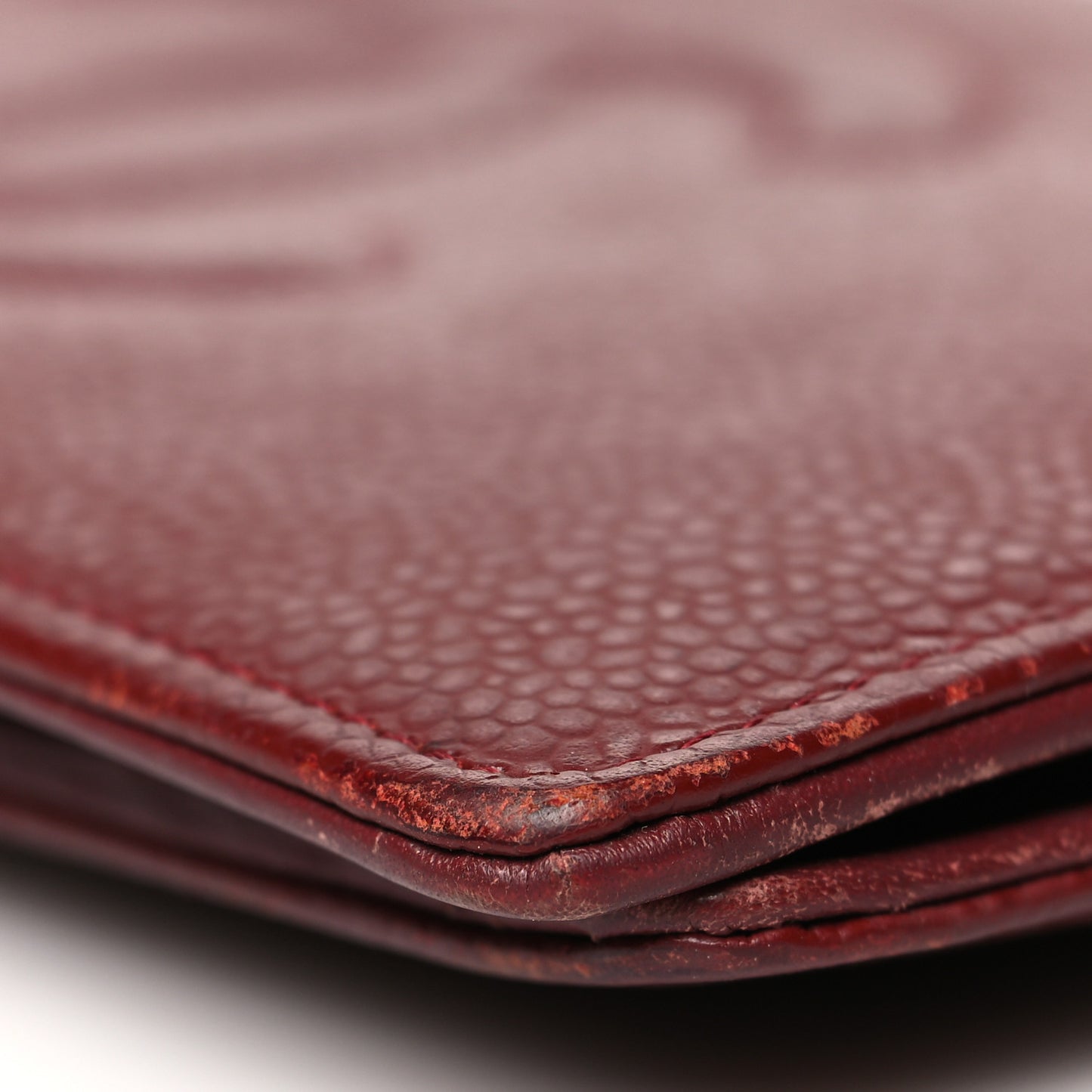 Caviar Timeless CC Yen Wallet Burgundy
