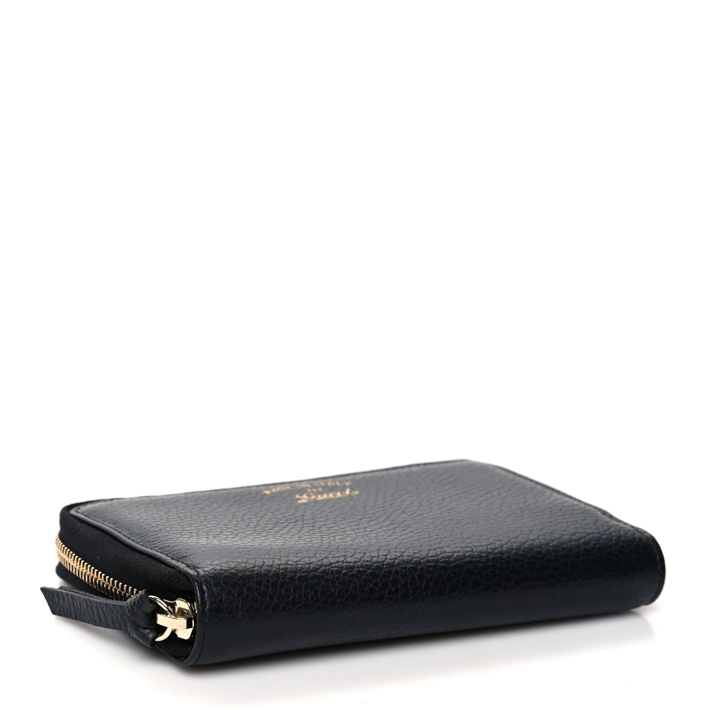 Dollar Calfskin Medium Swing Zip Around Wallet Black