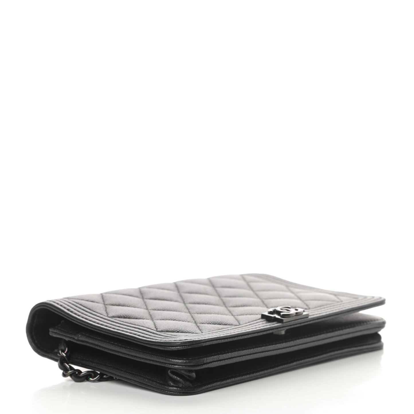 Caviar Quilted Boy Wallet On Chain WOC So Black