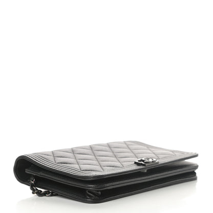 Chanel Caviar Quilted Boy Wallet On Chain WOC So Black 4 of 14