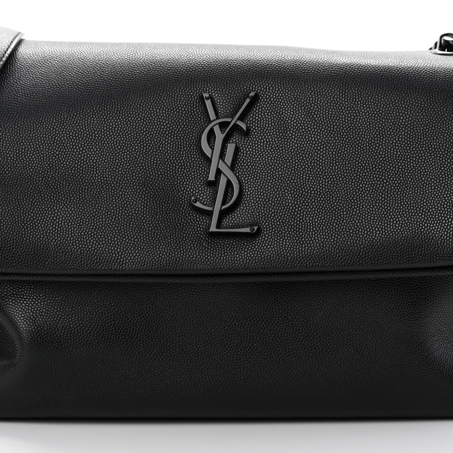 Saint Laurent Grain De Poudre Medium West Hollywood Monogram Fold-Over Black 8 of 12