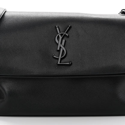 Saint Laurent Grain De Poudre Medium West Hollywood Monogram Fold-Over Black 8 of 12