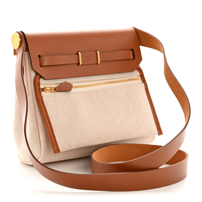 Hermes Military Toile Vache Hunter Herbag Zip Retourne 20 Ecru Beige Fauve 3 of 10