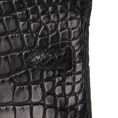 Hermes Matte Alligator Birkin 25 Black 9 of 32