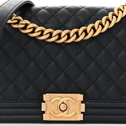 Chanel Caviar Quilted Medium Boy Flap Navy 8 of 10