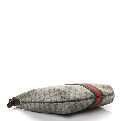 Gucci GG Supreme Monogram Web Ophidia Half Moon Hobo Brown 4 of 9