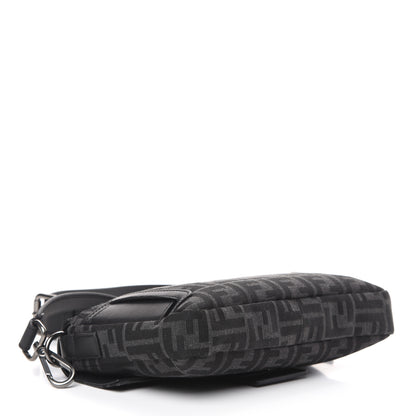 Fendi Recycled Fabric Jacquard Vitello Grace FF 1974 Belt Baguette Bag Asfalto Black 4 of 9