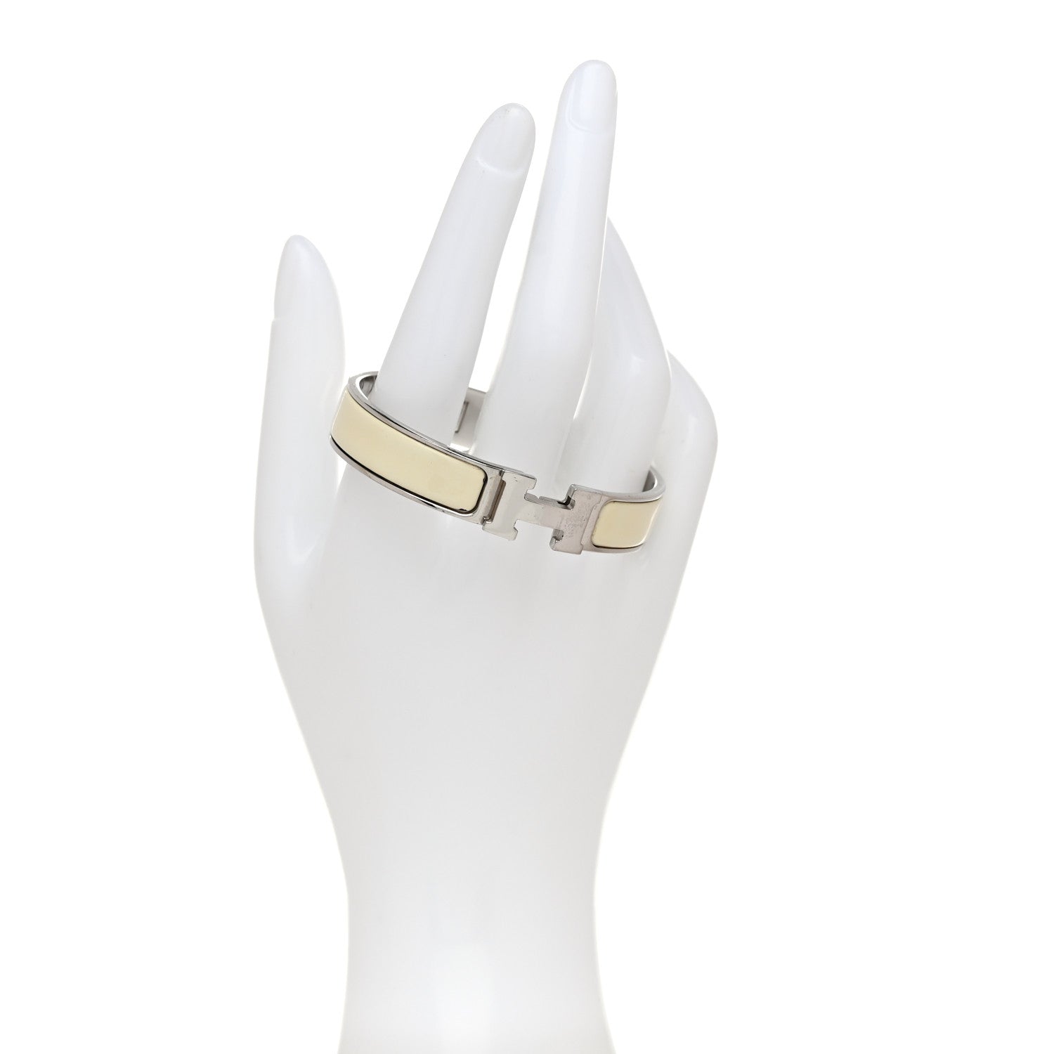 Hermes Enamel Narrow Clic Clac H Bracelet PM White 2 of 4