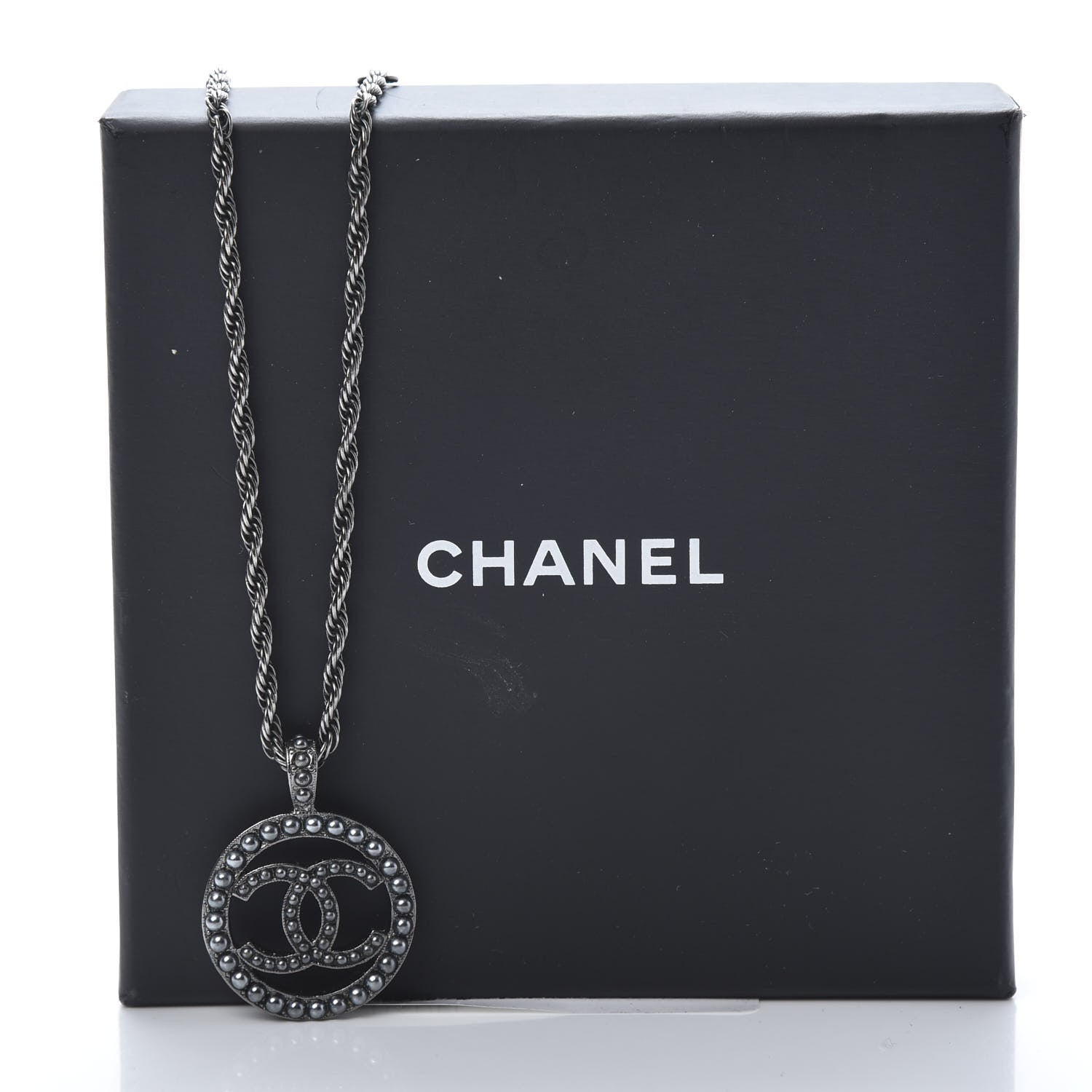 Chanel Ruthenium Pearl CC Short Necklace Dark Grey 5 of 5