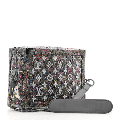 Louis Vuitton Wool Cotton Monogram Jacquard Embroidered LV Felt Soft Trunk Gris 3 of 10