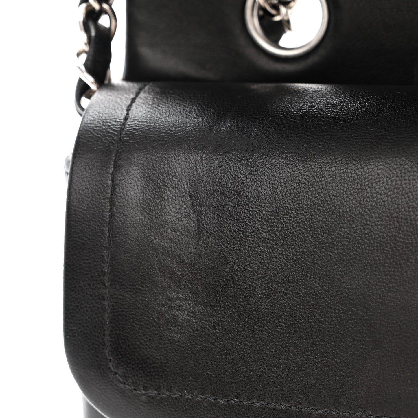 Lambskin Quilted Medium Double Flap Black
