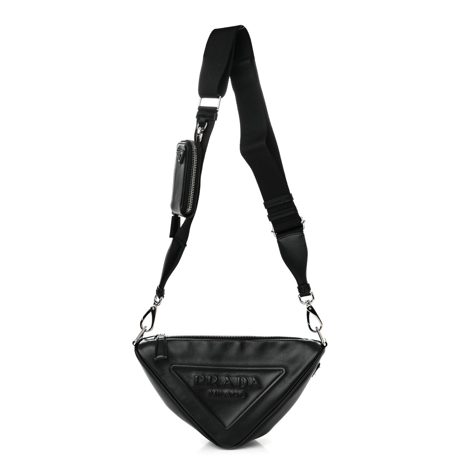 Prada Grace Lux Triangle Shoulder Bag Black 1 of 12