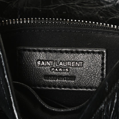 Saint Laurent Crinkled Calfskin Matelasse Monogram Niki Chain Wallet Black 6 of 11