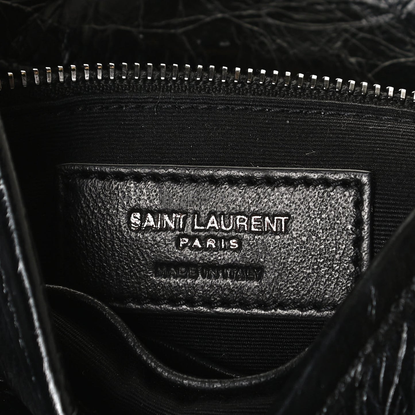 Crinkled Calfskin Matelasse Monogram Niki Chain Wallet Black