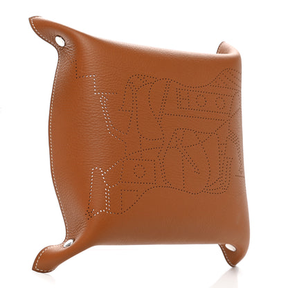 Hermes Taurillon Clemence Mises et Relances Double Horse Change Tray Tuile Fauve 3 of 6