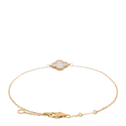 Van Cleef & Arpels 18K Yellow Gold Mother of Pearl Sweet Alhambra Bracelet 2 of 4