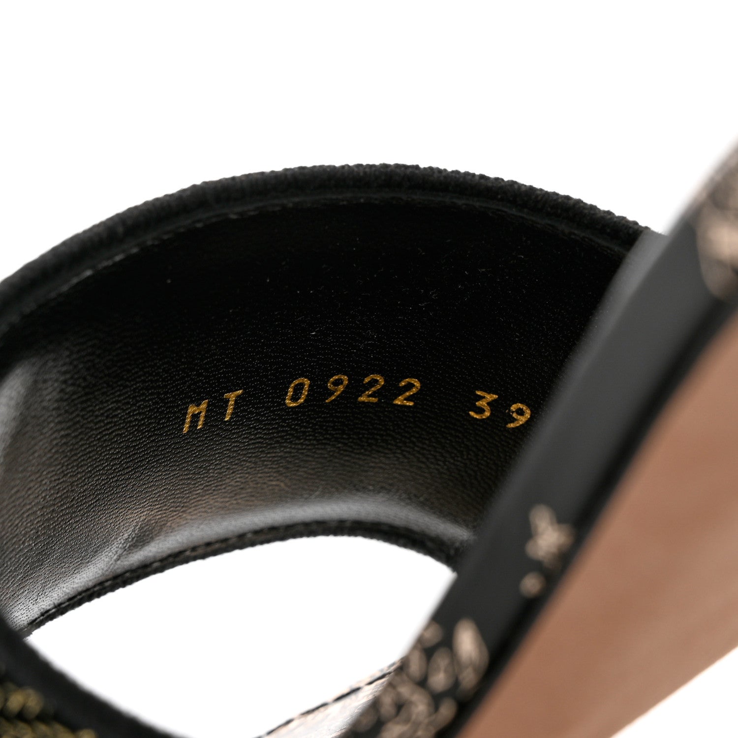 Christian Dior Canvas Lurex Embroidered Dway 40mm Slide Sandals 39 Black Gold 6 of 9
