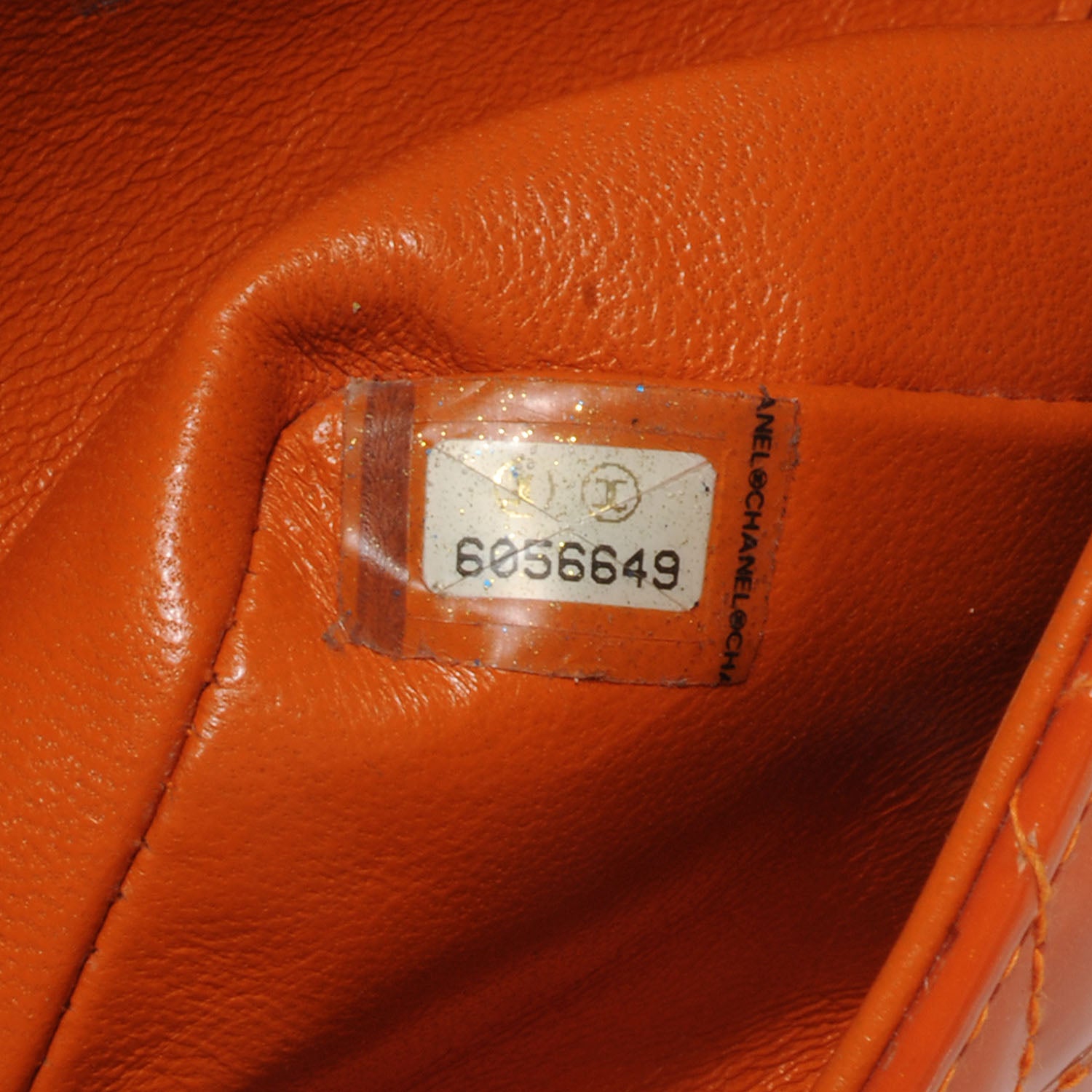 Chanel Patent Quilted Mini Square Flap Orange 9 of 9