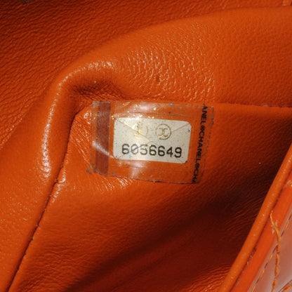 Chanel Patent Quilted Mini Square Flap Orange 9 of 9