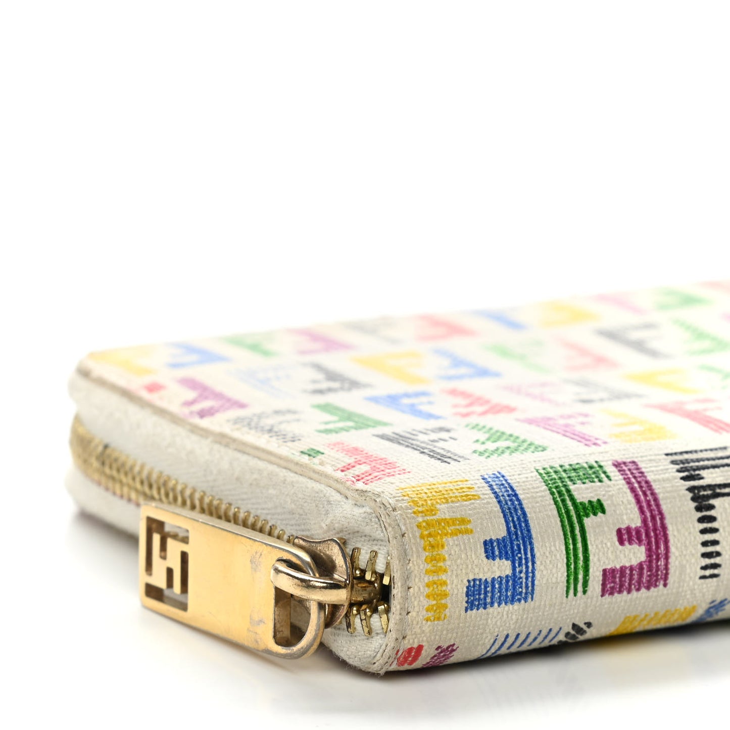 Zucchino Spalmati FF Multicolor Zip Around Wallet White Multicolor