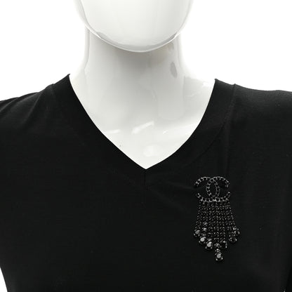 Chanel Crystal Fringe CC Brooch Black 2 of 4