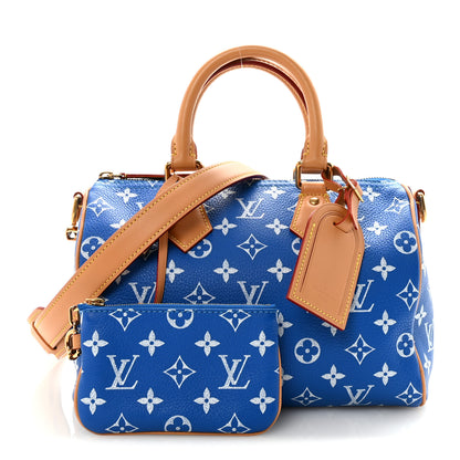 Louis Vuitton Calfskin Monogram Speedy P9 Bandouliere 25 Blue 3 of 10