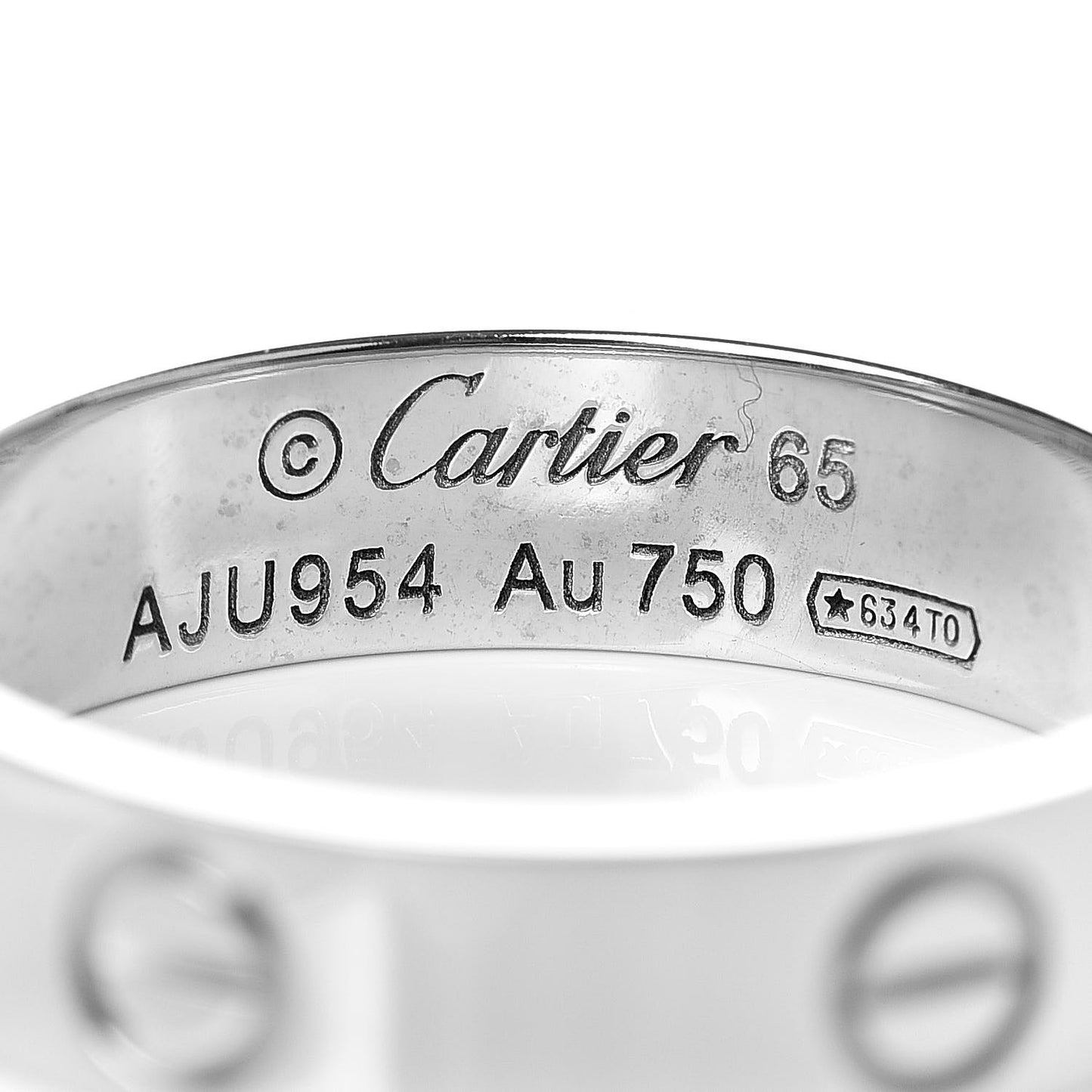 18K White Gold 5.5mm LOVE Ring 65 11.25