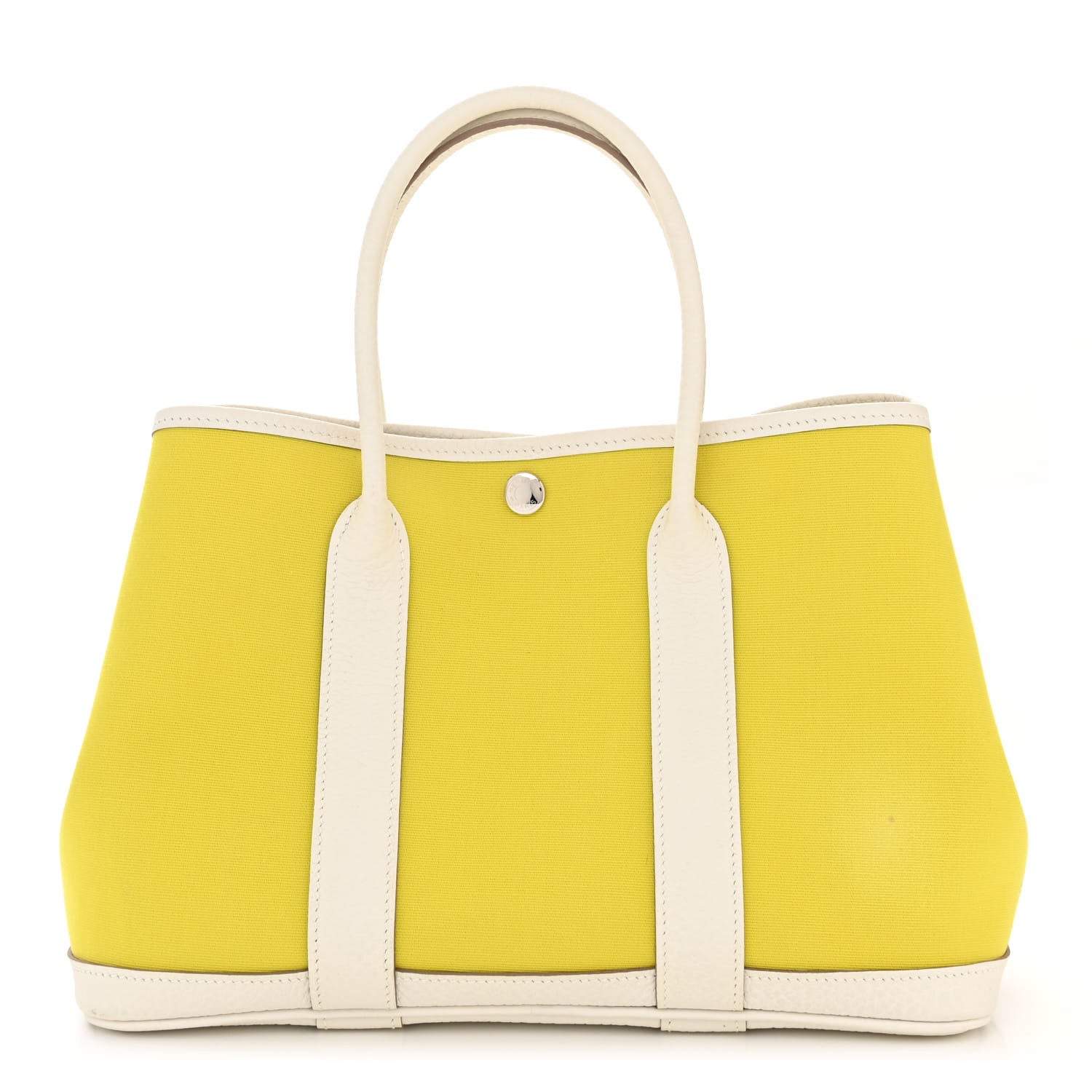 Hermes Toile Officier Vache Country Garden Party 30 TPM Lime White 1 of 11