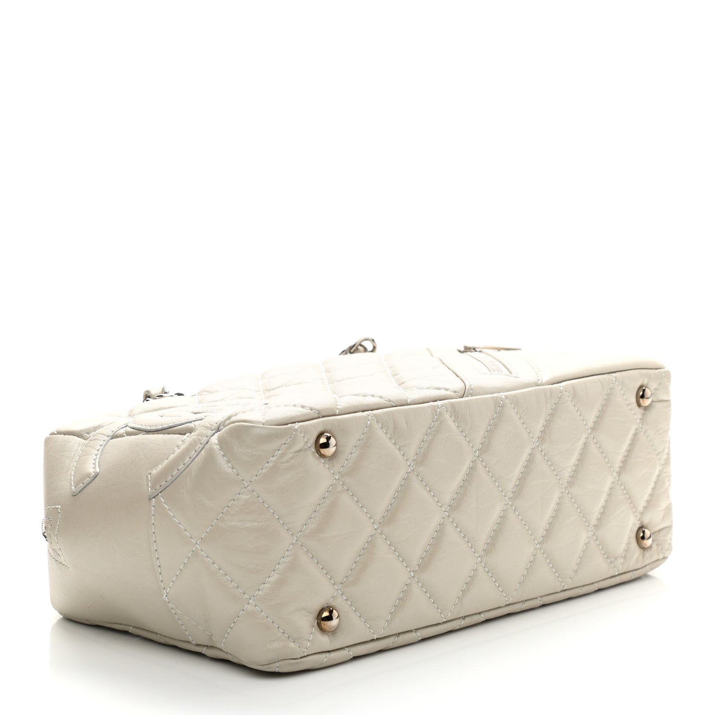 Aged Calfskin Quilted Cotton Club Bowler Pearl