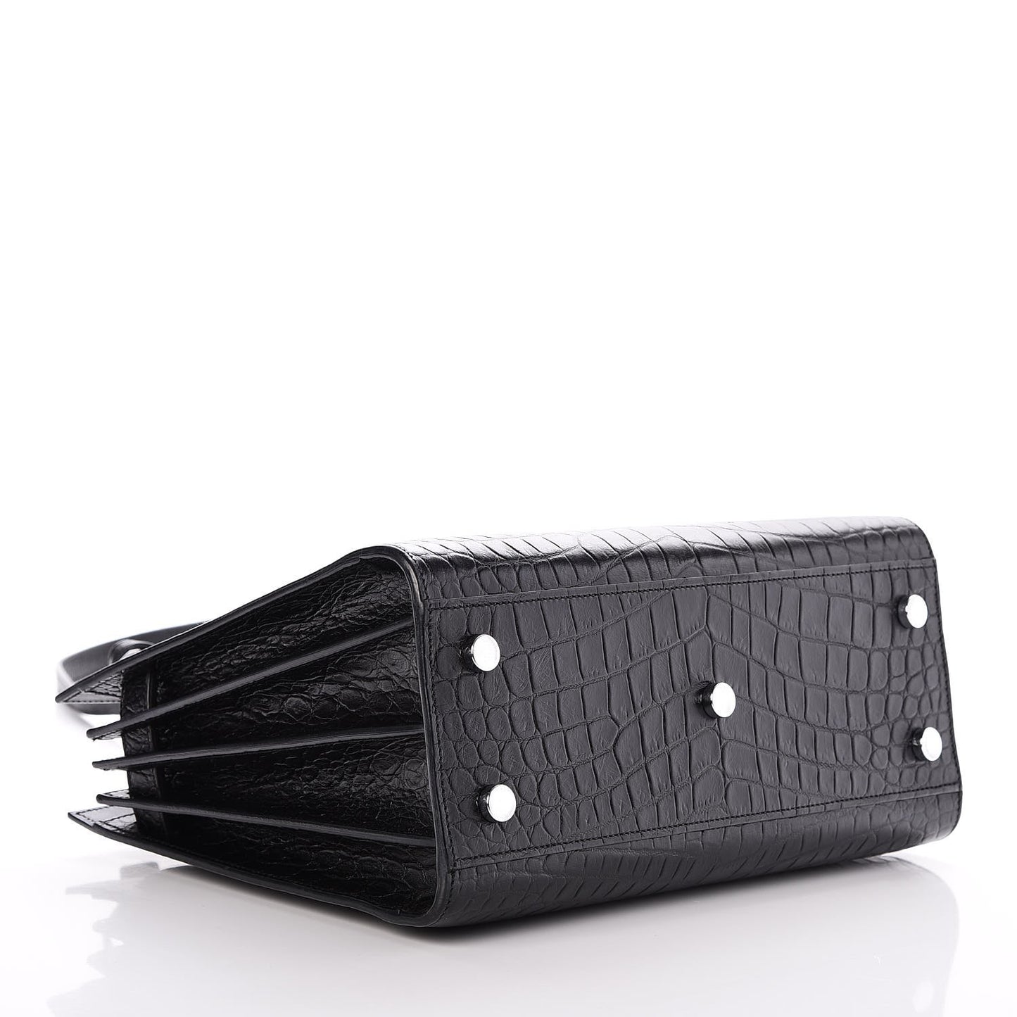 Calfskin Crocodile Embossed Baby Sac de Jour Black