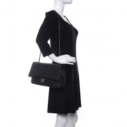 Chanel Caviar Quilted Jumbo Easy Flap Black 2 of 10