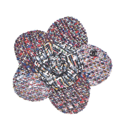 Chanel Tweed Camellia Brooch Multicolor 1 of 5