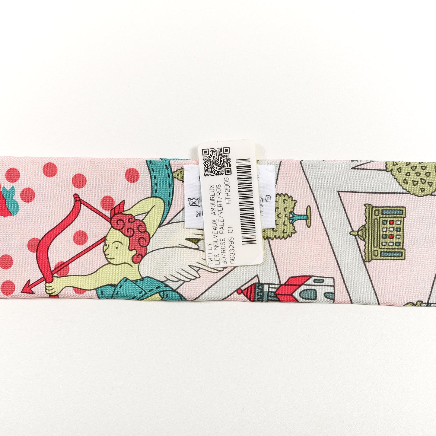 Silk Les Nouveaux Amoureux de Paris Twilly Rose Pale Vert Rose