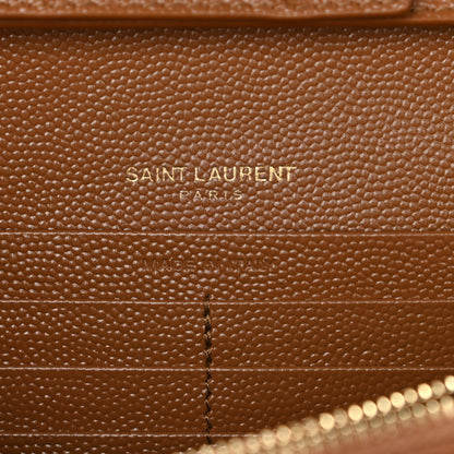 Saint Laurent Grain De Poudre Matelasse Chevron Monogram Chain Wallet Dune 6 of 10
