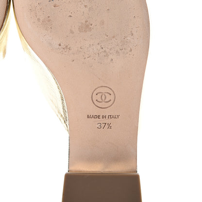 Chanel Metallic Sheepskin Mules 37.5 Gold 6 of 11