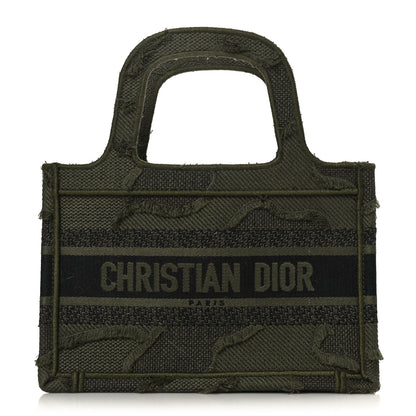 Christian Dior Canvas Embroidered Camouflage Mini Book Tote Green 1 of 8