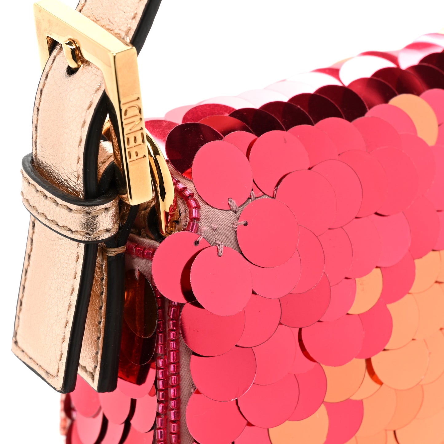 Sequin Paillettes Vitello Laminato Striped Baguette 1997 Multicolor
