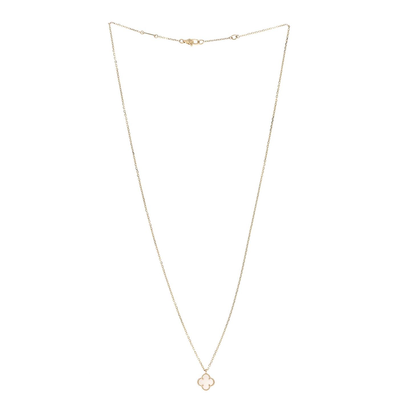 18K Yellow Gold Mother of Pearl Sweet Alhambra Pendant Necklace