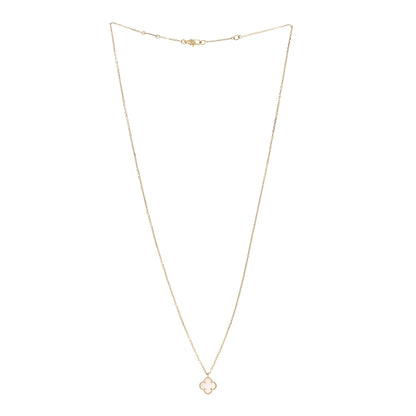 Van Cleef & Arpels 18K Yellow Gold Mother of Pearl Sweet Alhambra Pendant Necklace 3 of 6