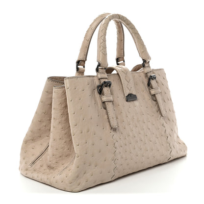 Bottega Veneta Ostrich Small Roma Tote Limestone 3 of 11