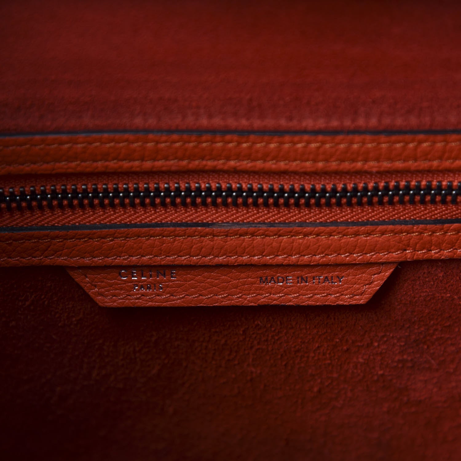 Celine Drummed Calfskin Micro Luggage Vermillion 10 of 12