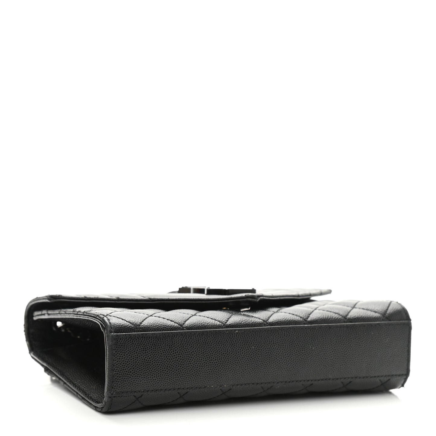 Grain De Poudre Textured Mixed Matelasse Triquilt Small Monogram Satchel Black