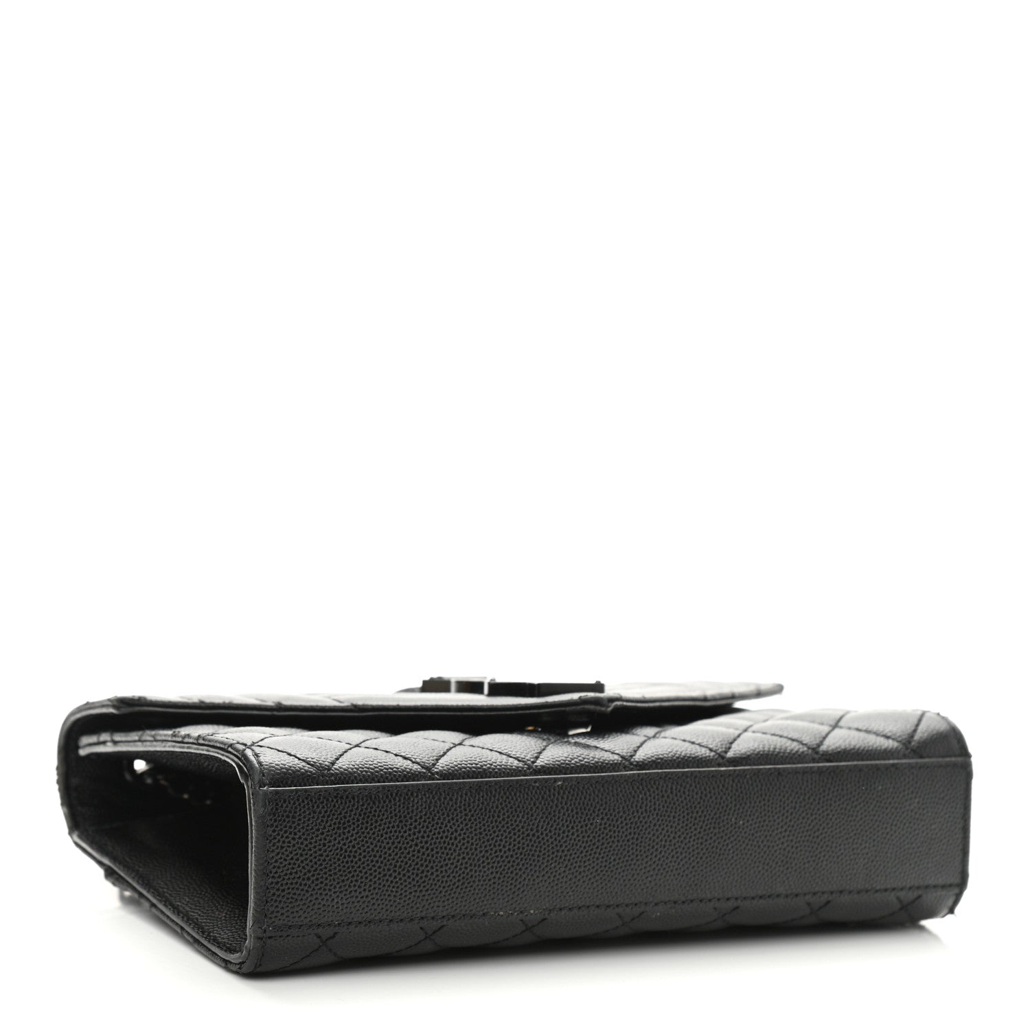 Saint Laurent Grain De Poudre Textured Mixed Matelasse Triquilt Small Monogram Satchel Black 4 of 12
