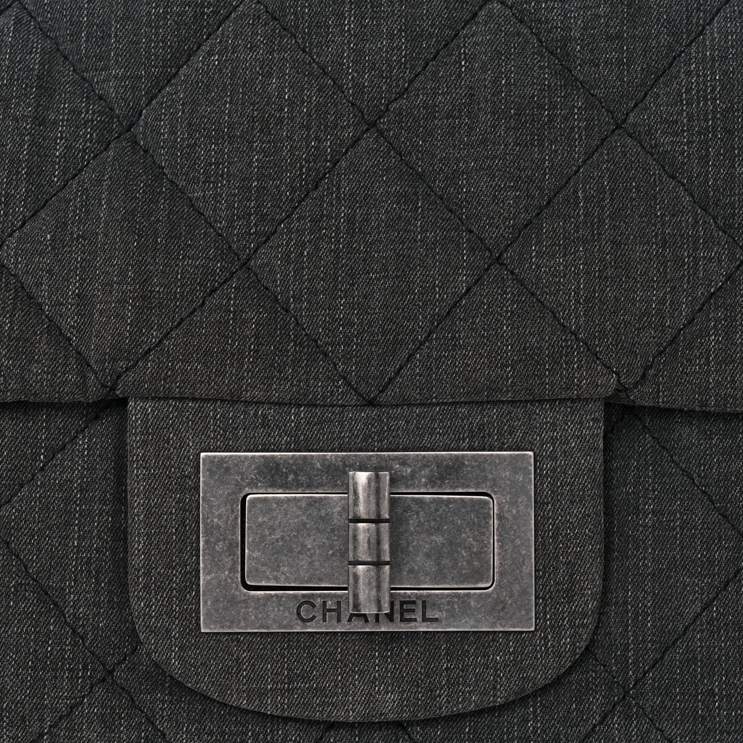 Chanel Denim Quilted XXL Reissue Flap Grey 8 of 10