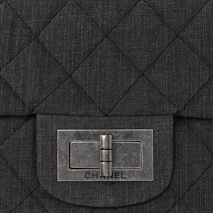 Chanel Denim Quilted XXL Reissue Flap Grey 8 of 10